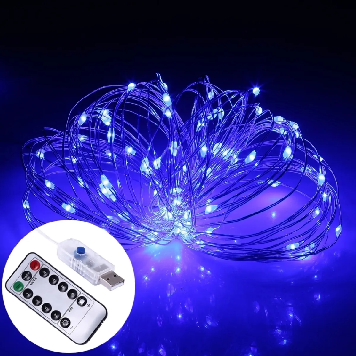 Wewoo Guirlande 10M 100 LED USB Bleu