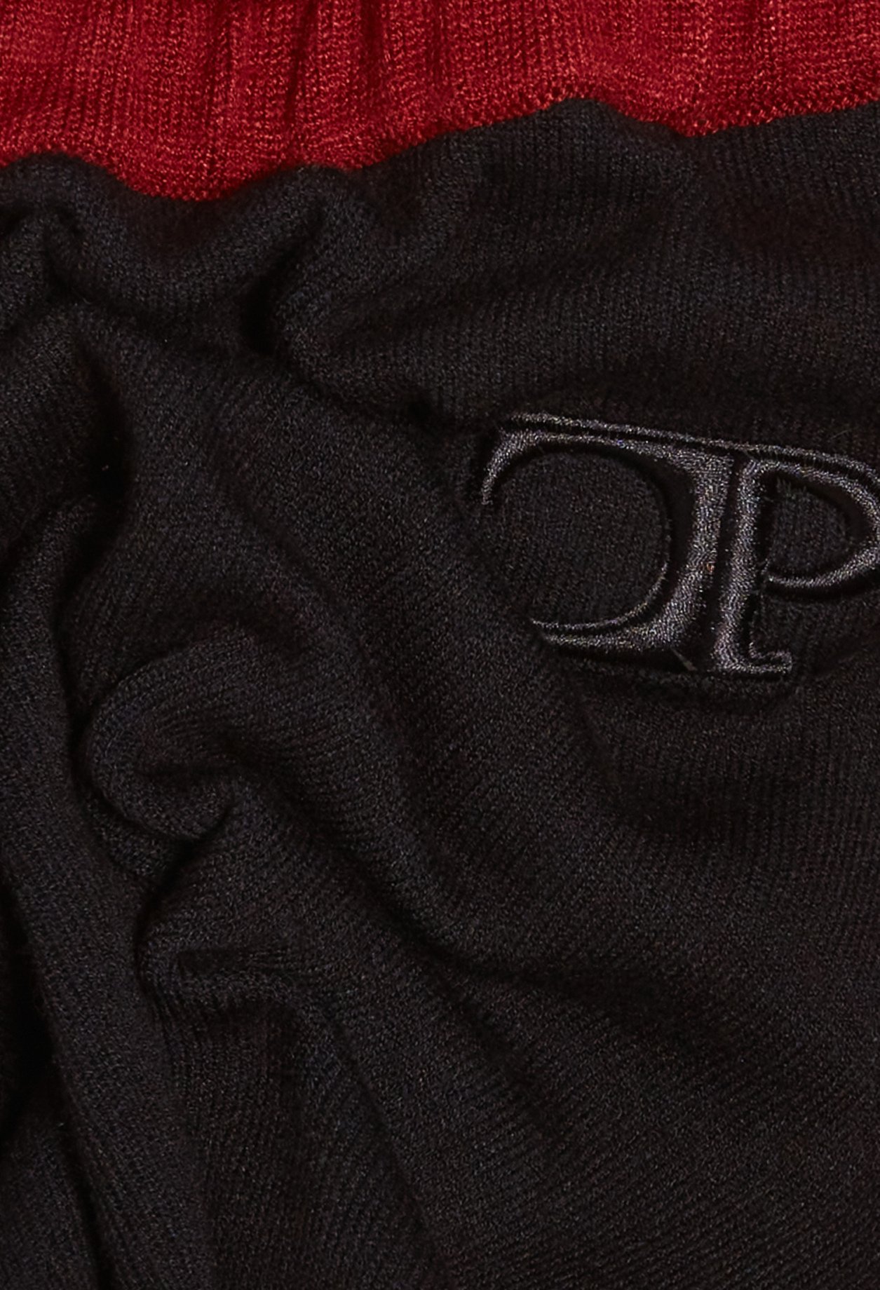 Pantalon bicolore large maille bicolore