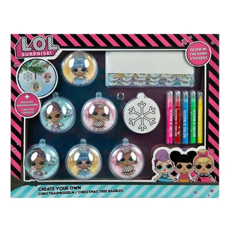 Undercover Kreativset Weihnachtskugeln, L.O.L. Surprise!, mit 6 Kugeln, Stickern, Fasermalern und viel Zubehör