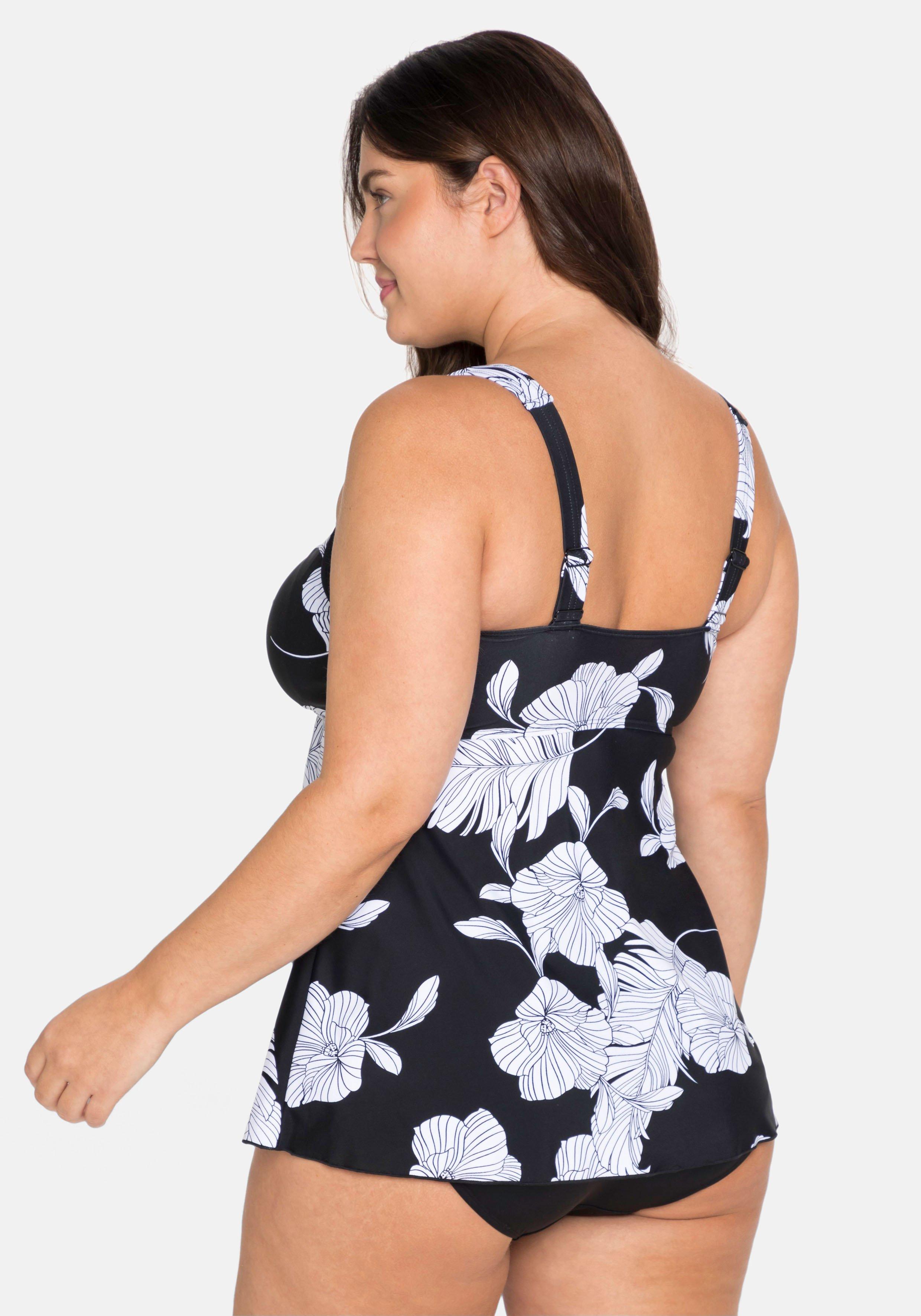 Tankini-Top in Longform, mit Blumenmuster