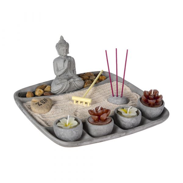 Atmosphera Jardim Zen Ciment Cinza 24x24x12cm