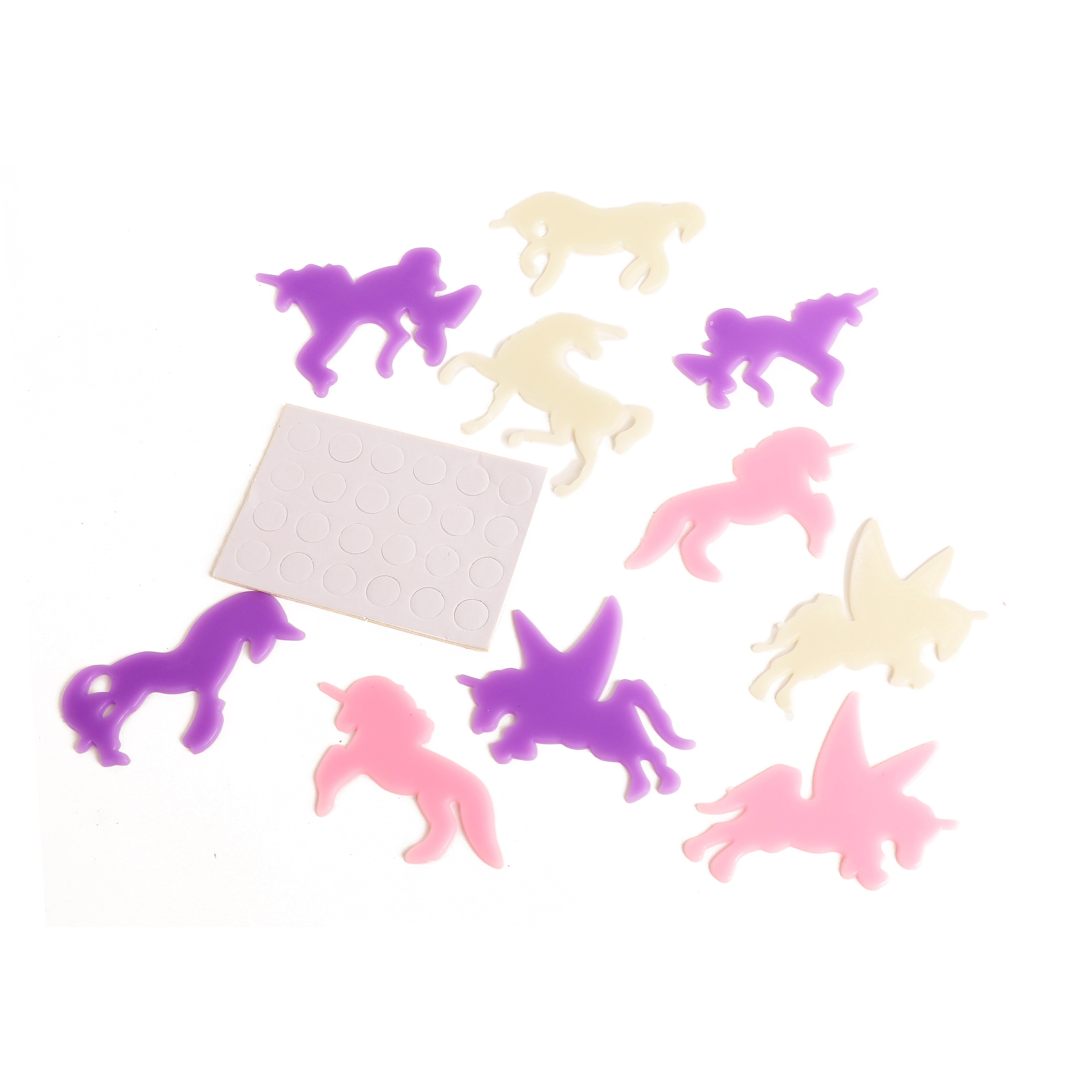 Toi-Toys - DREAM HORSE Glow in The Dark Shapes Einhorn-Aufkleber (12 Stück) Application Stickers