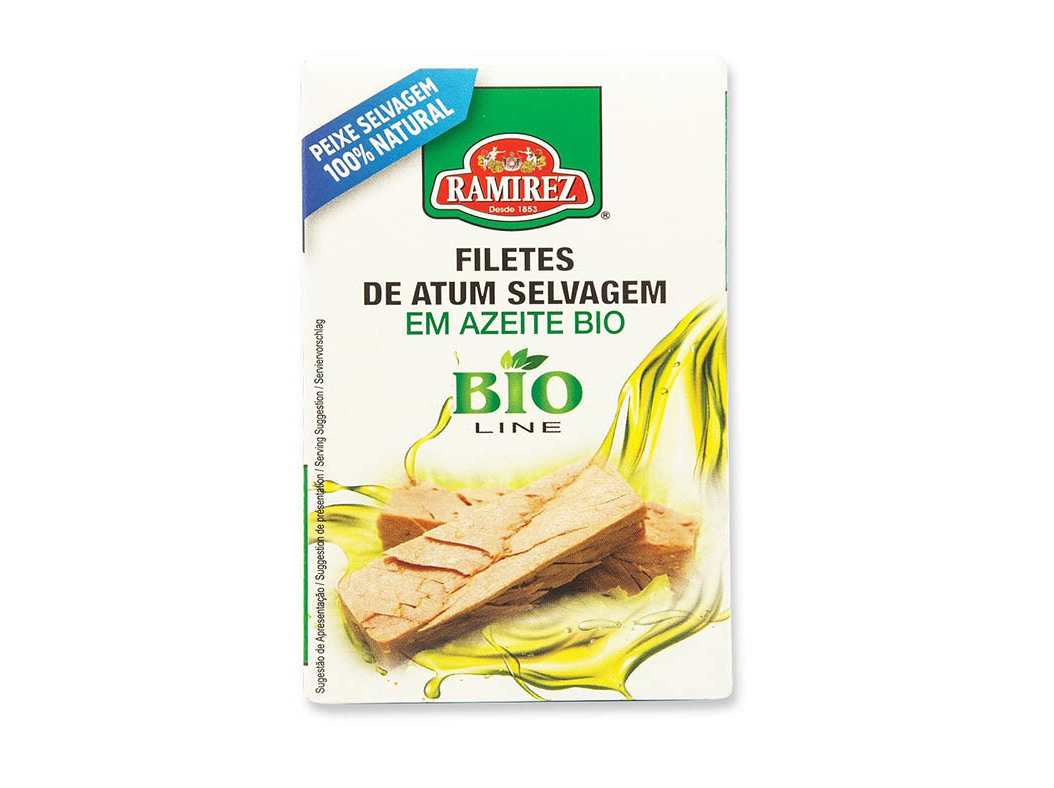 FILETES RAMIREZ DE ATUM EM AZEITE BIO 120G