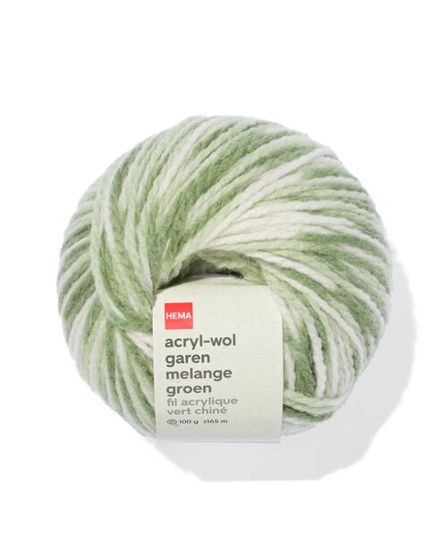 fil de laine acrylique vert mélangé 100g 165m