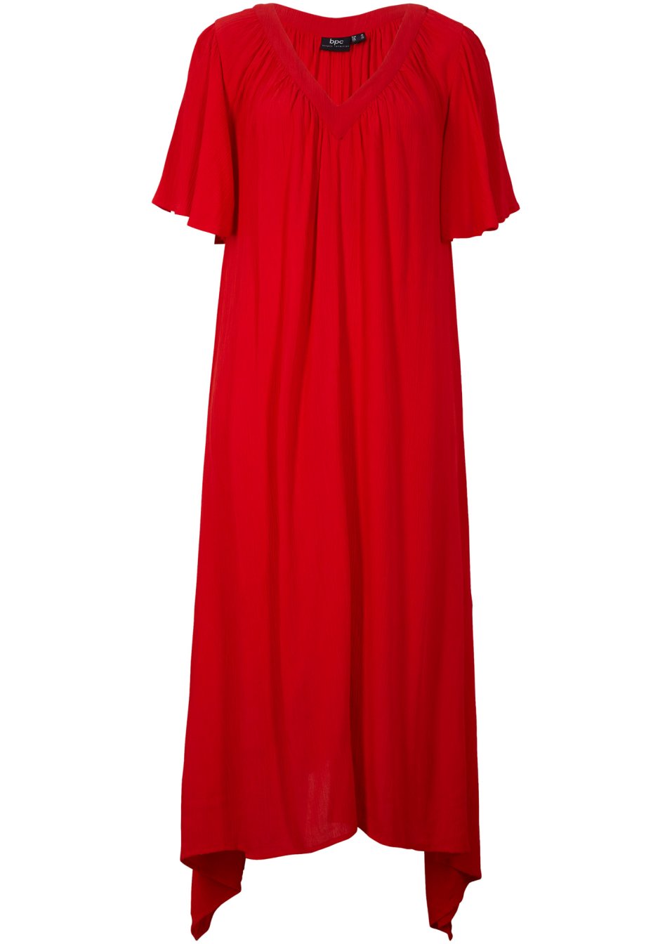 Robe caftan longue en tissu crêpe, coupe ample