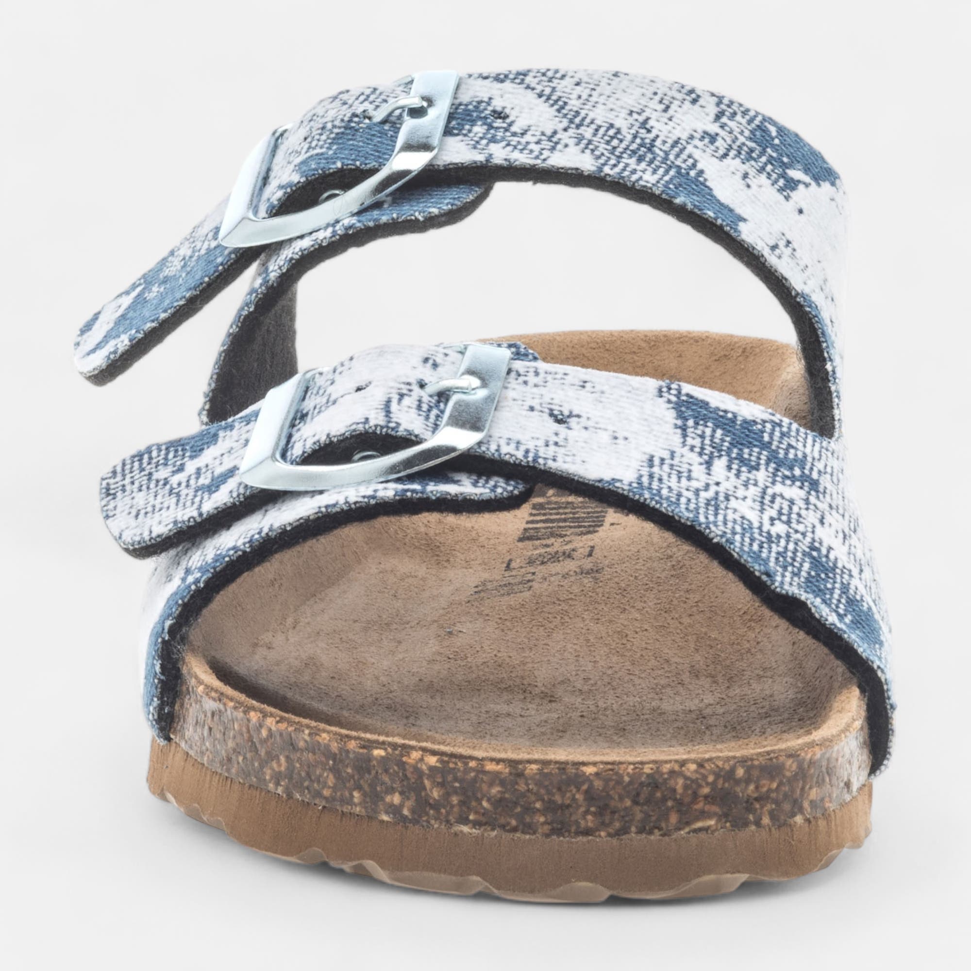 Mules semelle liège Femme bleu