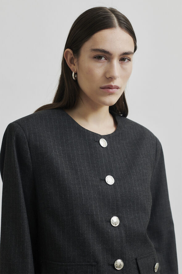 Second Female Wake Tailored Jacket Dark grey melange