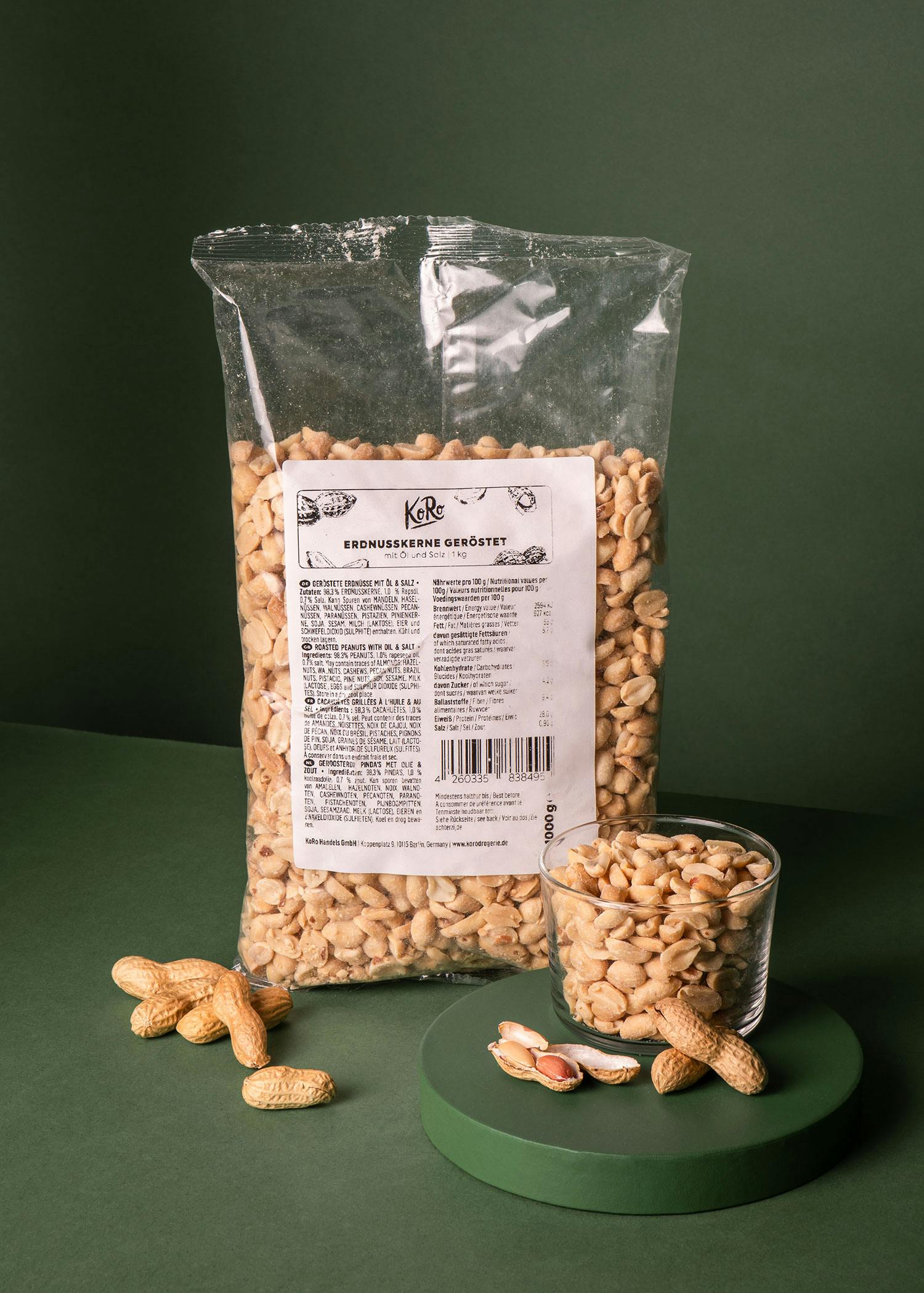 Geröstete Erdnusskerne mit Salz und Öl 1 kg