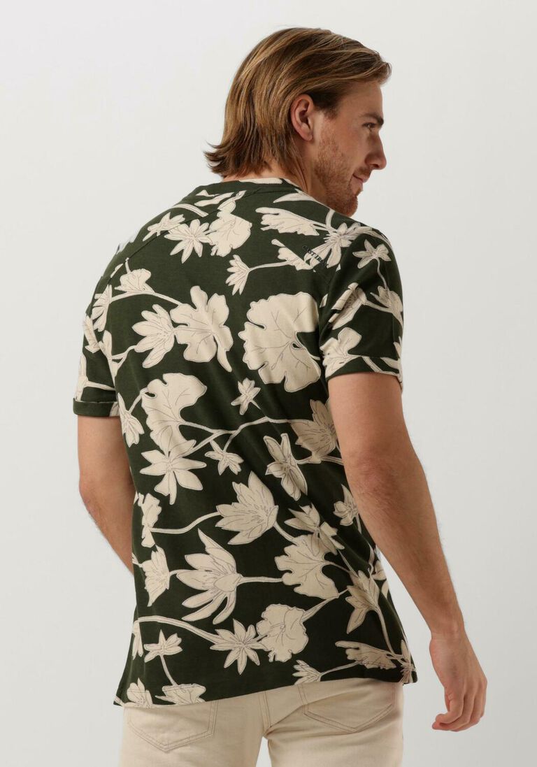 CAST IRON groene cast iron t-shirt short sleeve r-neck regular fit cotton twill