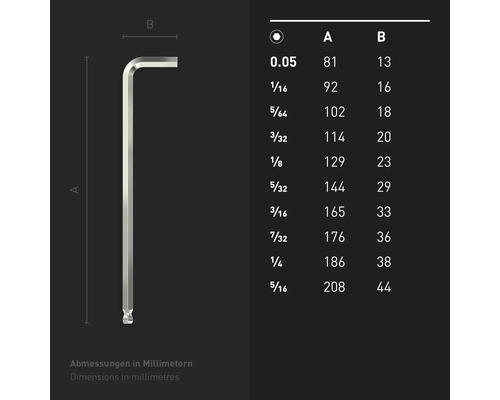 INBUS® 70419 Hoekschroevendraaierset (inch) 10-delig, 0,05–5/16