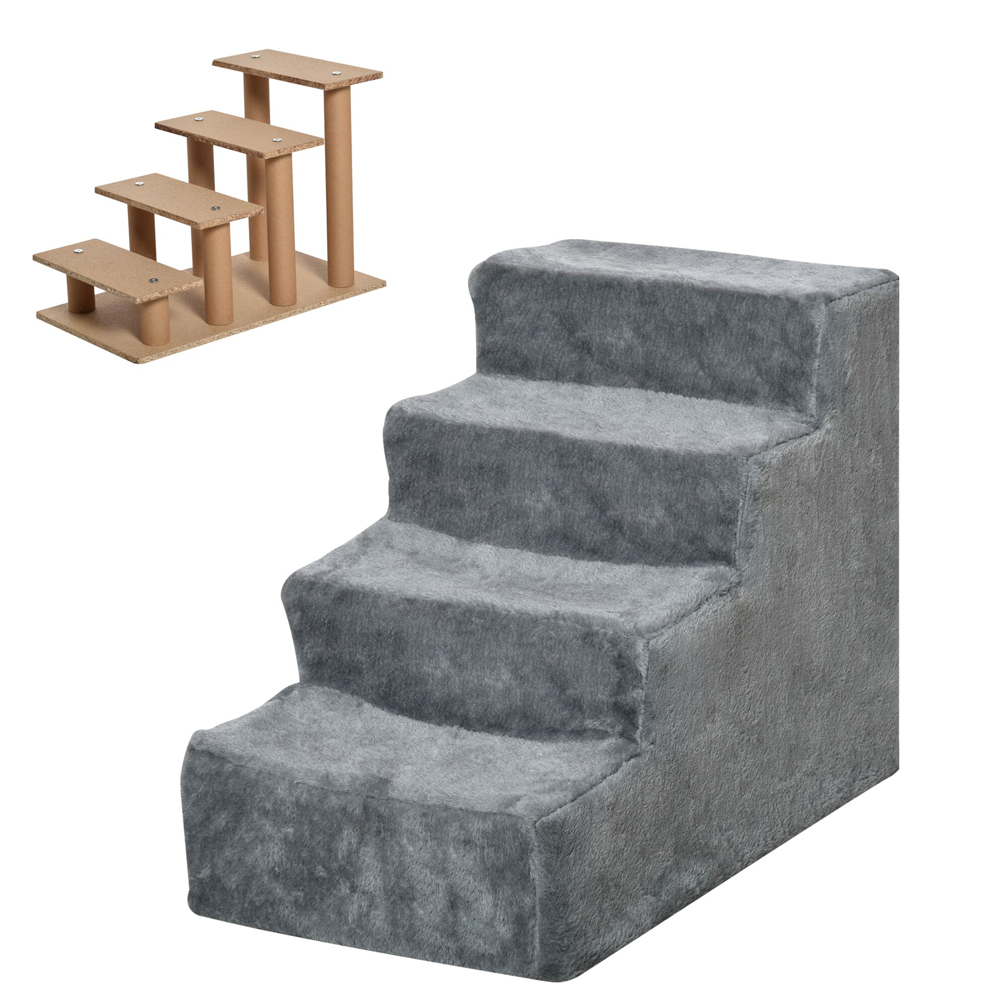 PawHut Haustiertreppe mit abnehmbarem Bezug 60 x 35 x 44 cm (LxBxH)