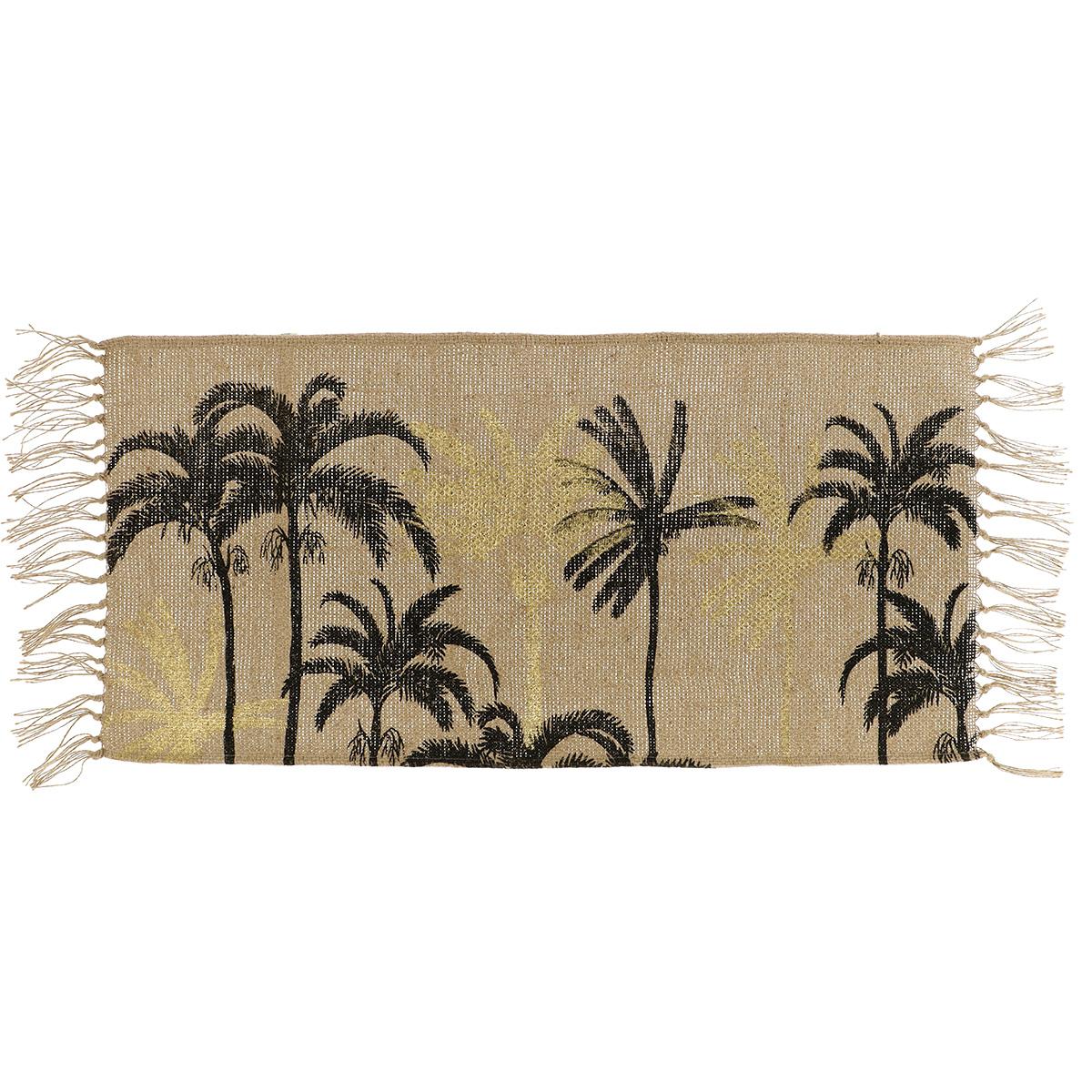 TAPIS HAVANA JUTE IMPRIME OR 45X90CM NATUREL NOIR