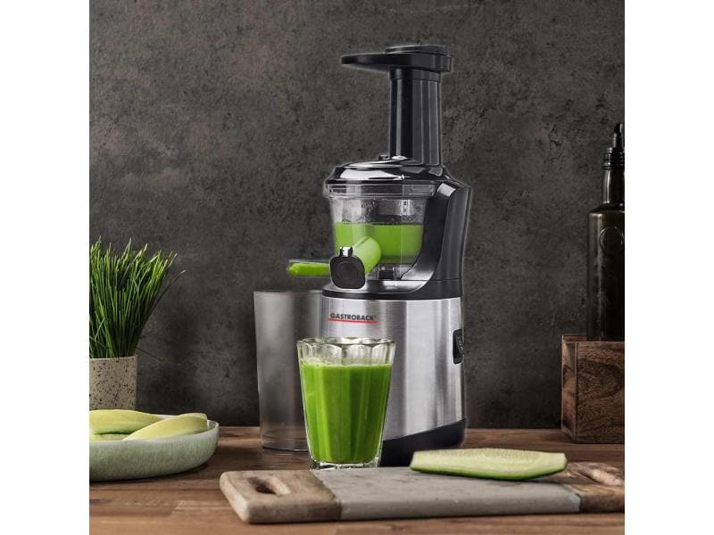 Gastroback Slow Juicer Advanced vital Schwarz/Silber Slow Juicer für alle Obst- und Gemüsesorten