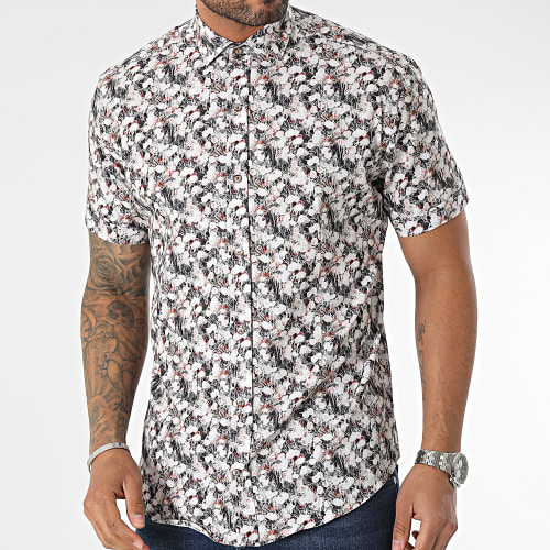 Chemise Manches Courtes Noir Blanc