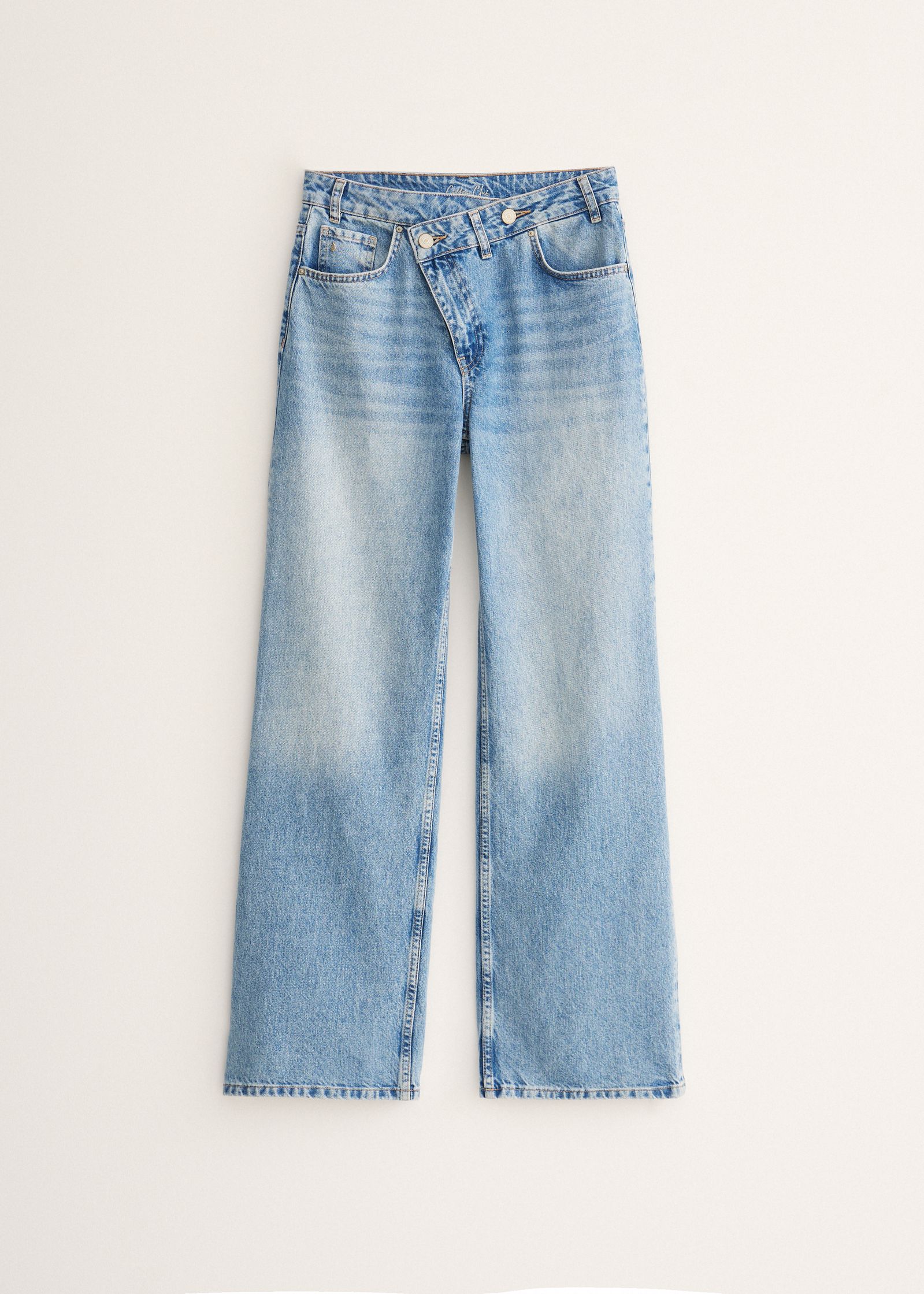 Asymmetrische wide leg jeans