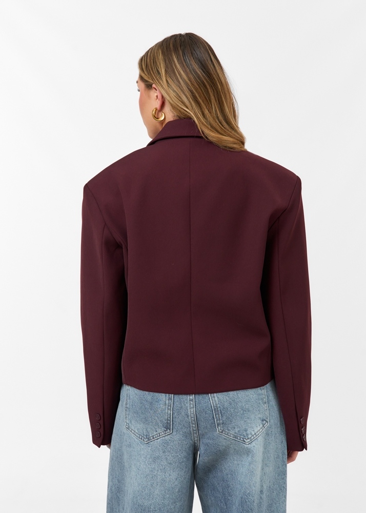Audrey cropped blazer burgundy