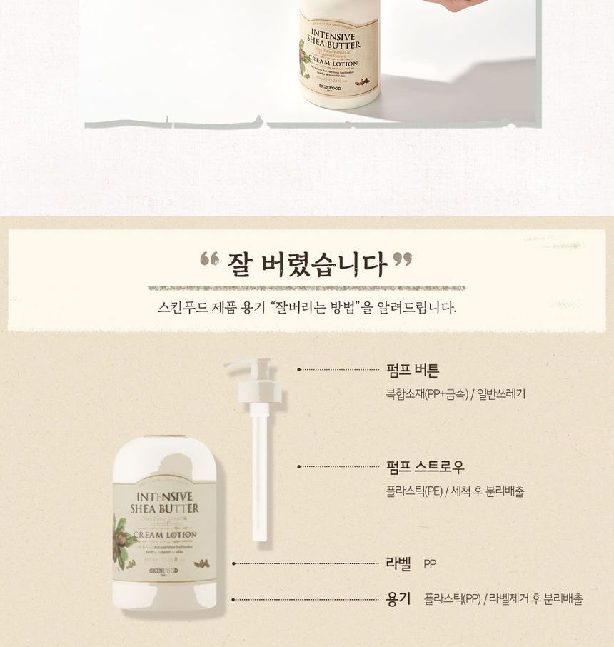 SKINFOOD - Intensieve Sheaboter Body Cream Lotion