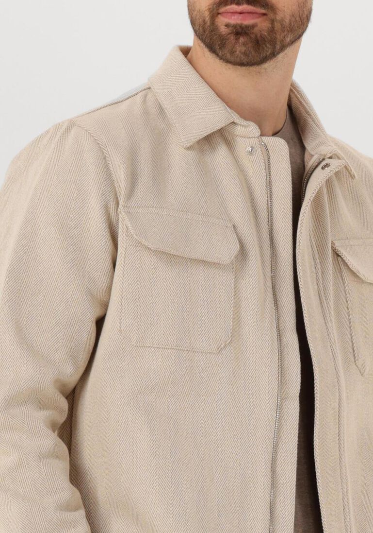 ecru profuomo overshirt overshirt zip herringbone