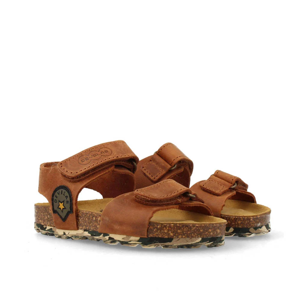 Develab 48319leren sandalen cognac