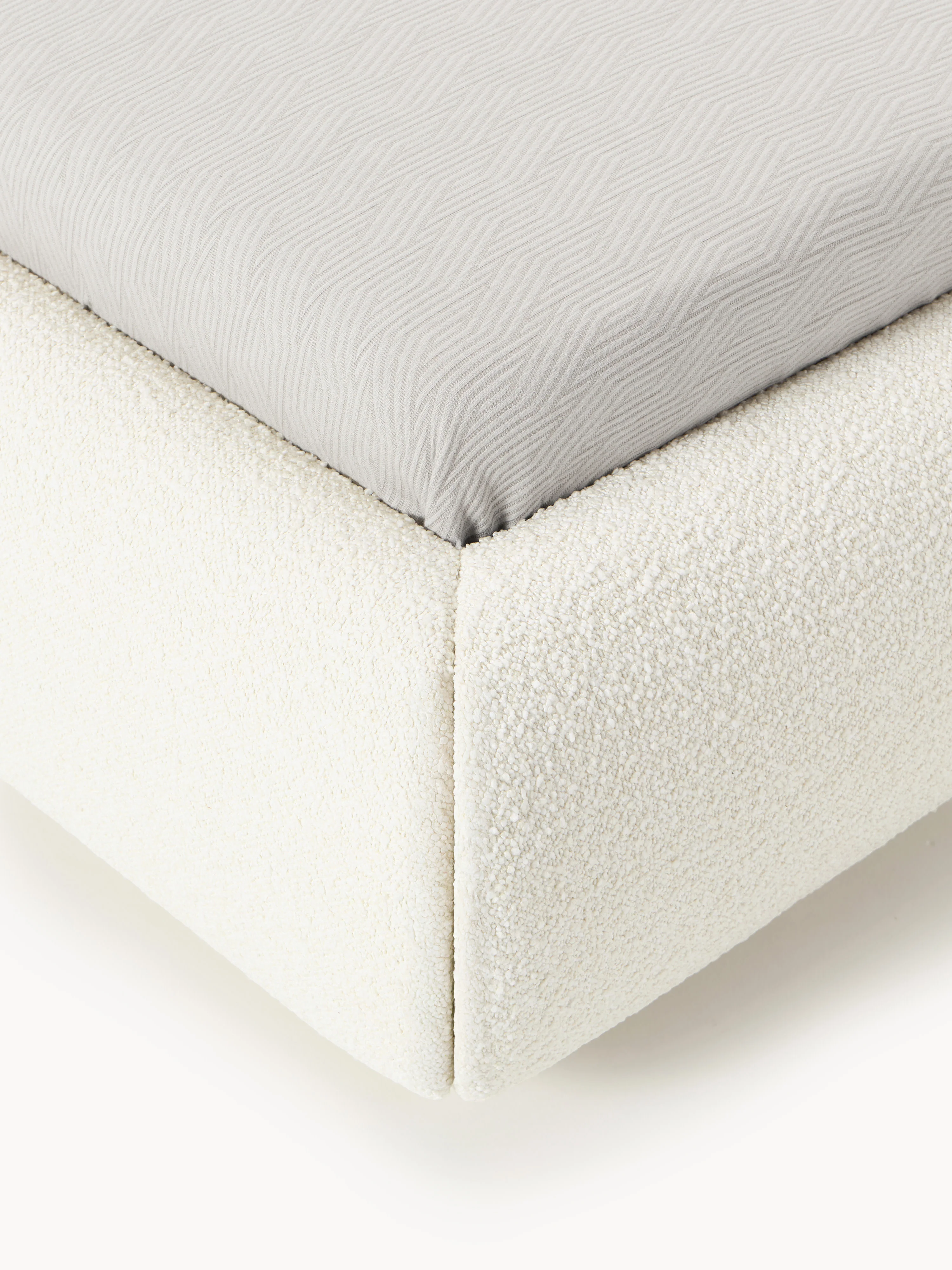 Bouclé gestoffeerd bed Alba met opbergruimte