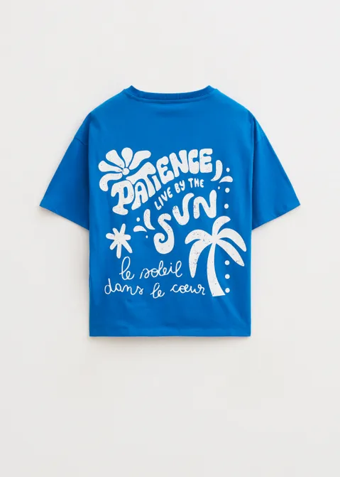 T-shirt met print under the sun blauw (BLW.K)