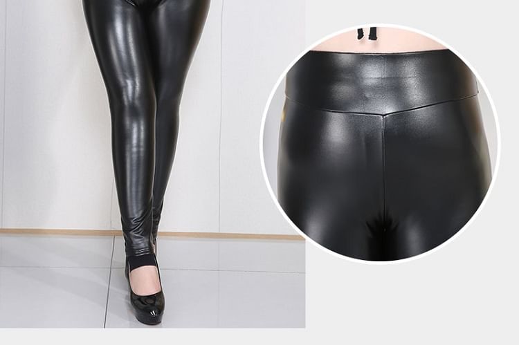 uliaque - Plus Size Kunstleren Leggings