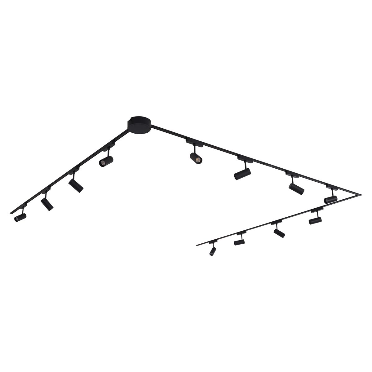 Modern railsysteem met 12 spots zwart 1-fase 600 cm - Magnetic Gert