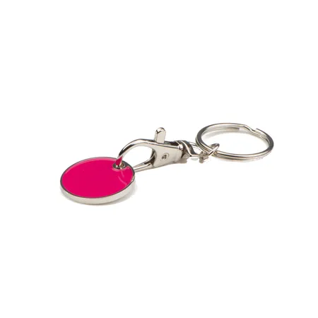 Macma 10x Metall Schlüsselanhänger mit Einkaufschip / Farbe: pink