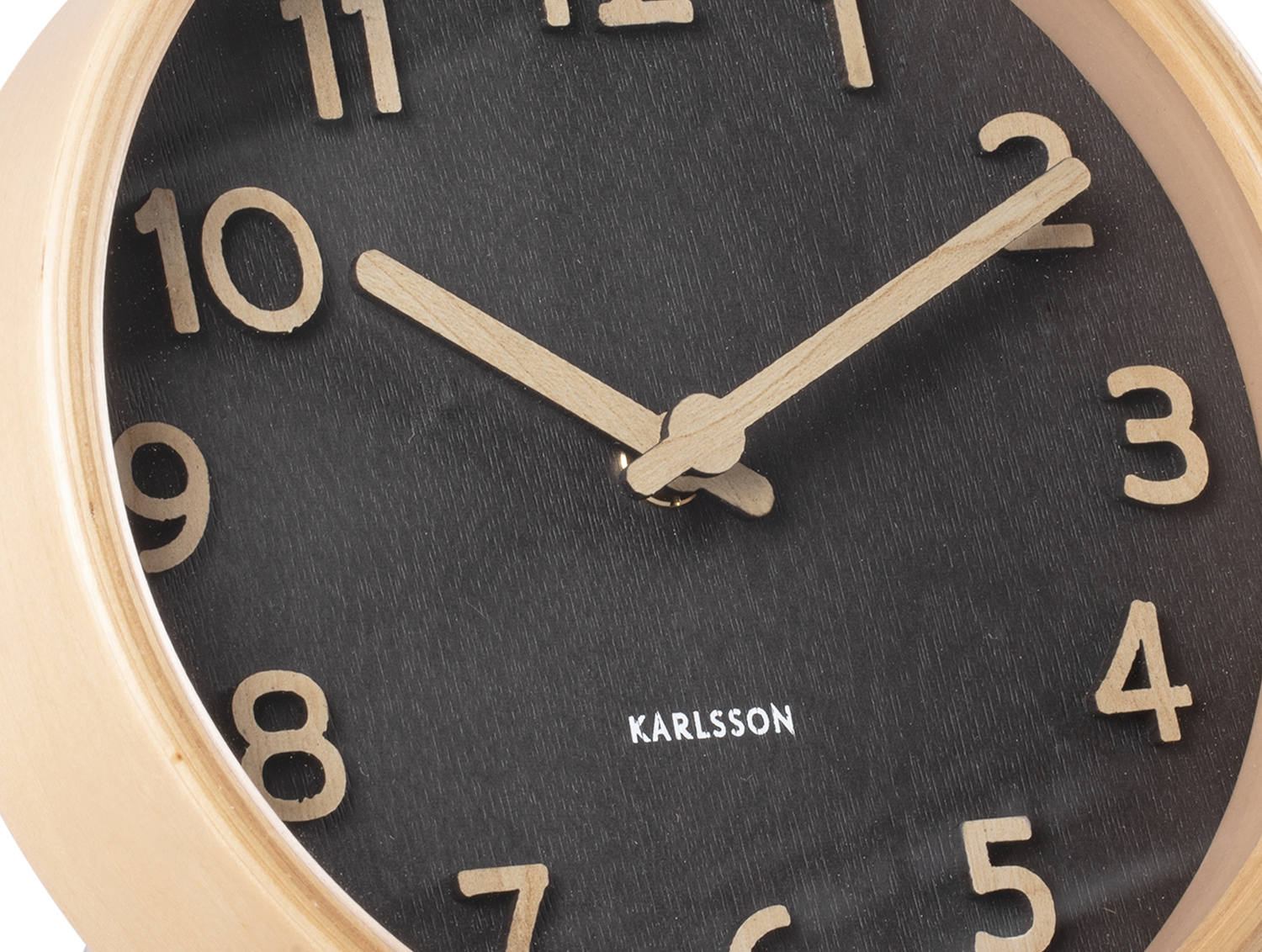 Table clock Pure wood grain black