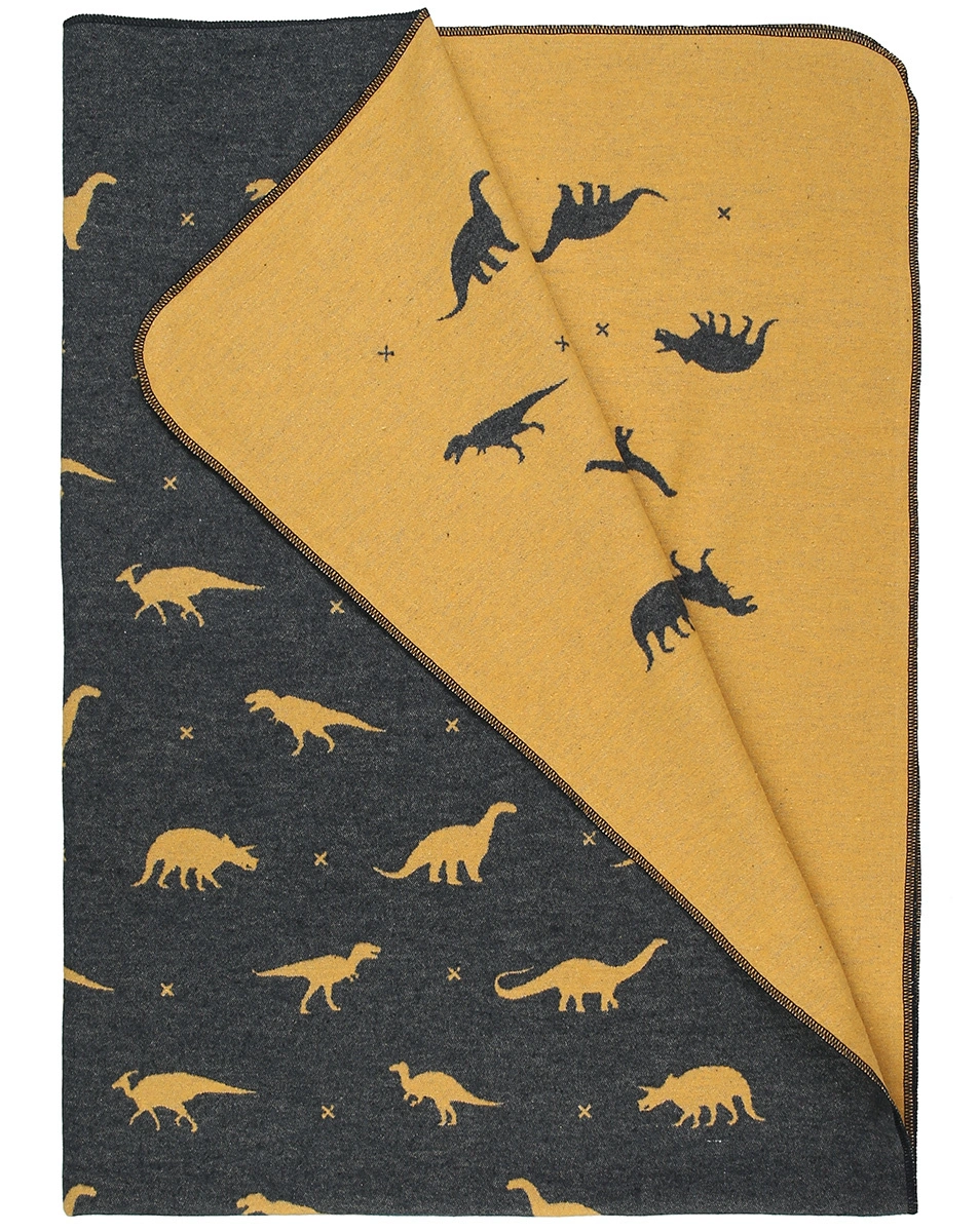 Kuscheldecke DINOS (140x200) in anthrazit/beige