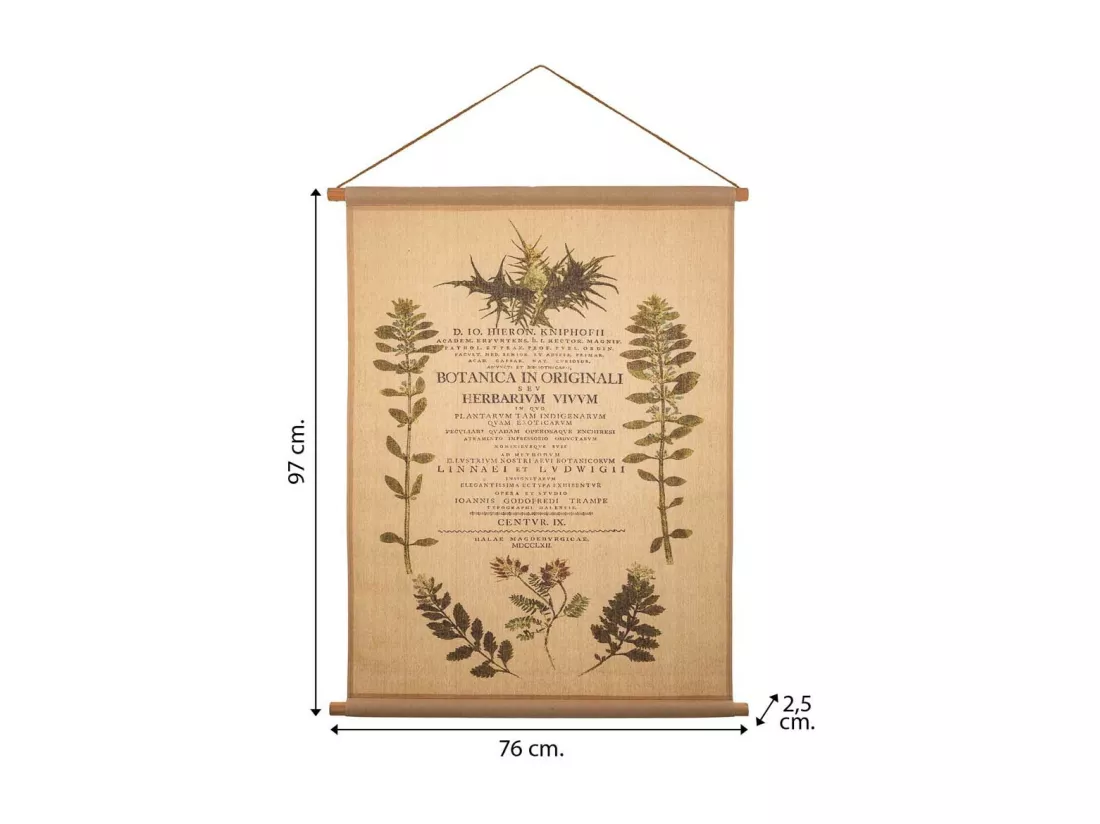 Toile parchemin imprimée sur tissu 76x97x2,5h