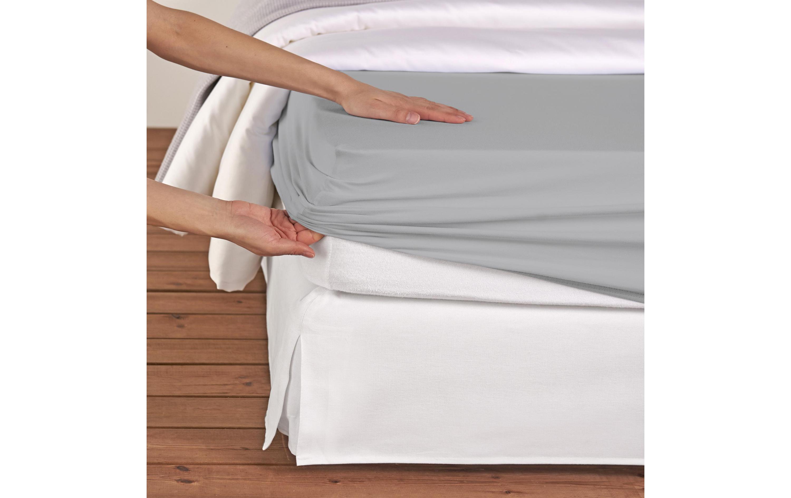 Fixleintuch Albany 90 x 190-100 x 200 cm, HellgrauLiving Home – qualitativ hochwertige Bettbezüge für Ihr Zuhause