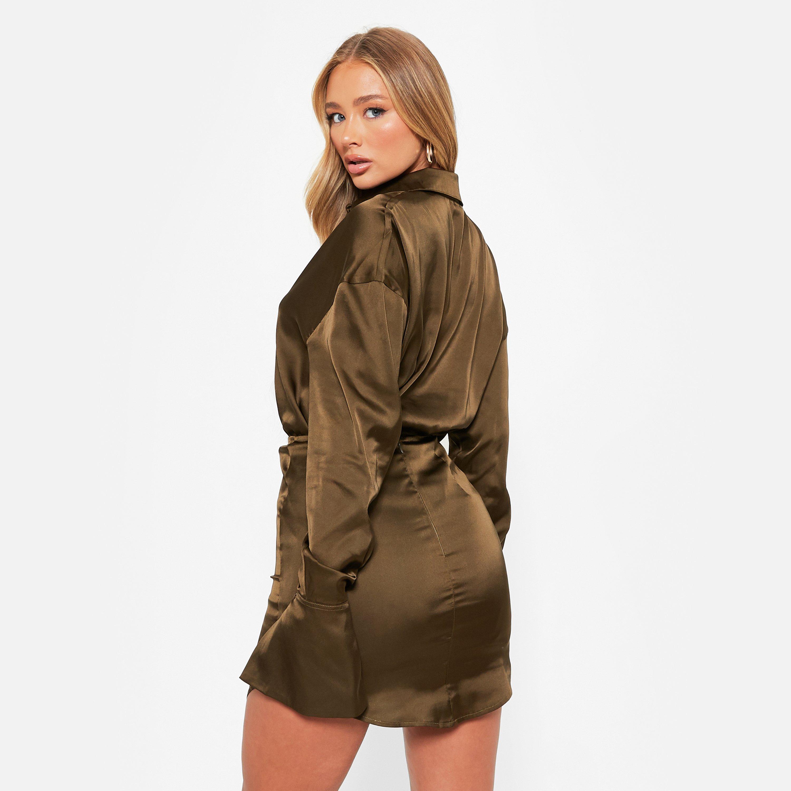 I Saw It First ISAWITFIRST Satin Curved Hem Mini Skirt Co Ord