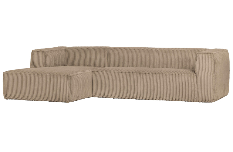 WOOOD Bean bank met chaise longue links rib travertin