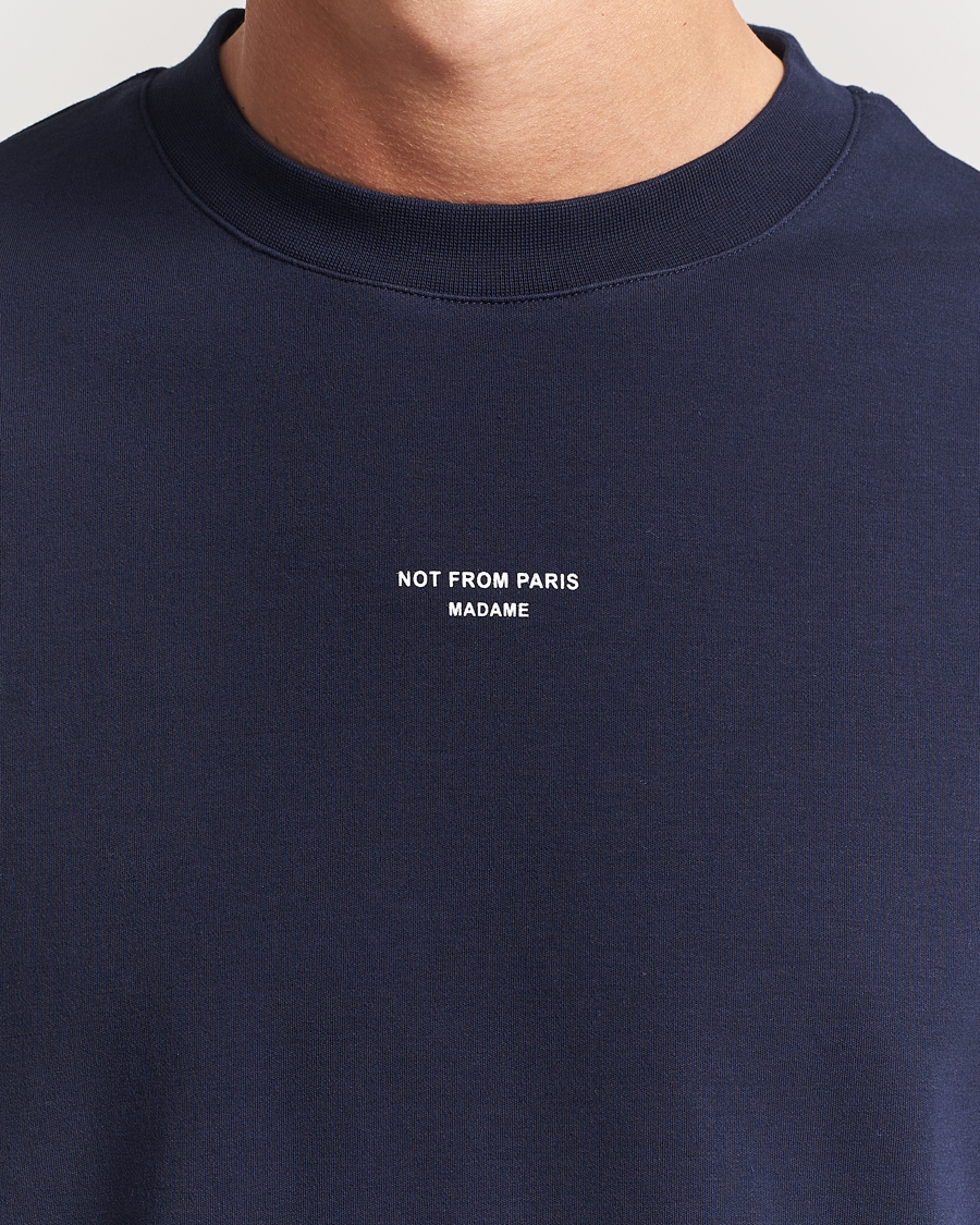 Drôle de Monsieur Classic Slogan T-Shirt Navy