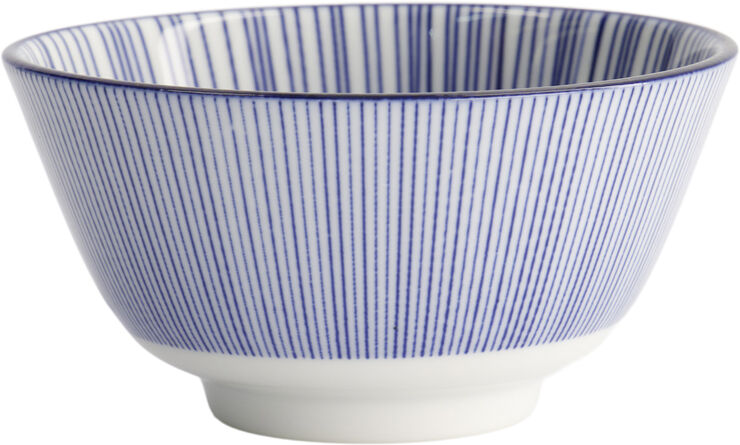 Tokyo Design Studio Nippon Blue Rice Bowl 12x6. 4cm Lines Blue/white