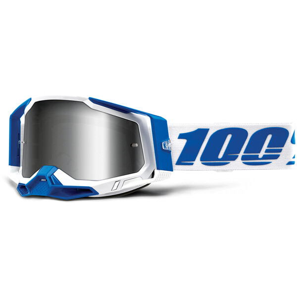 100% - Masque Racecraft 2 Isola - Silver Mirror Blanc / Bleu / Gris