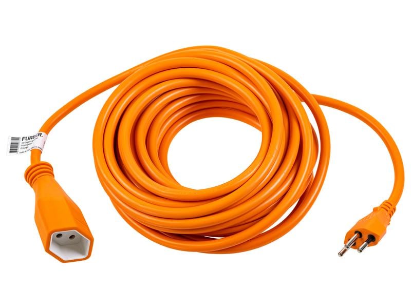 FURBER.power Verlängerungskabel T13-T12 10 m Orange Stromkabel H05VV-F 3G1.5