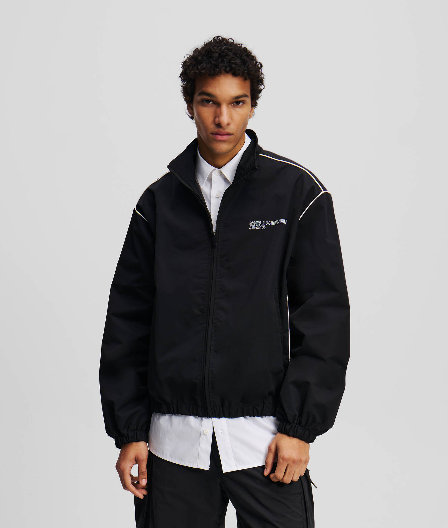 VESTE À PASSEPOIL AVEC LOGO KLJ - Noir