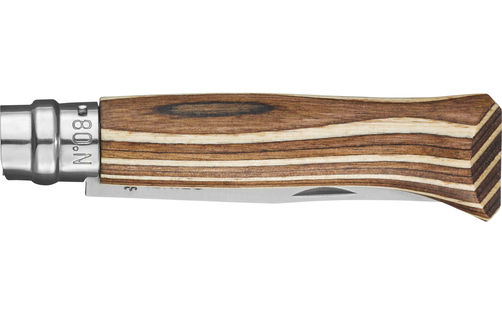 Opinel N°08 Taschenmesser mit Griff aus Birkenholz Klingenlänge 8,5 cm grau