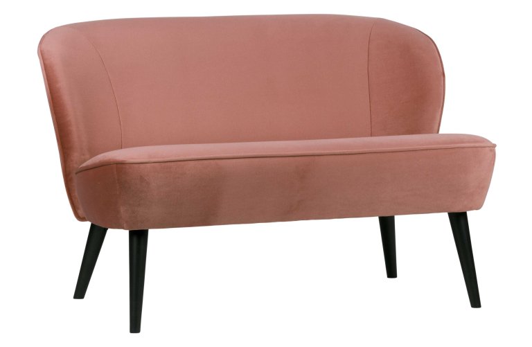 WOOOD Sara bankje fluweel roze