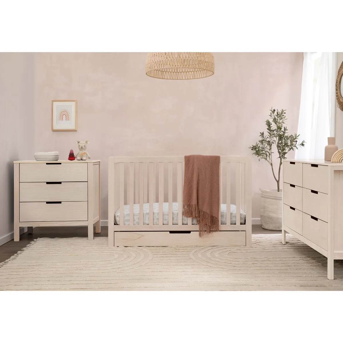 DaVinci Couchette Convertible 4-en-1 Colby avec Tiroir Gigogne - Naturel Lavé