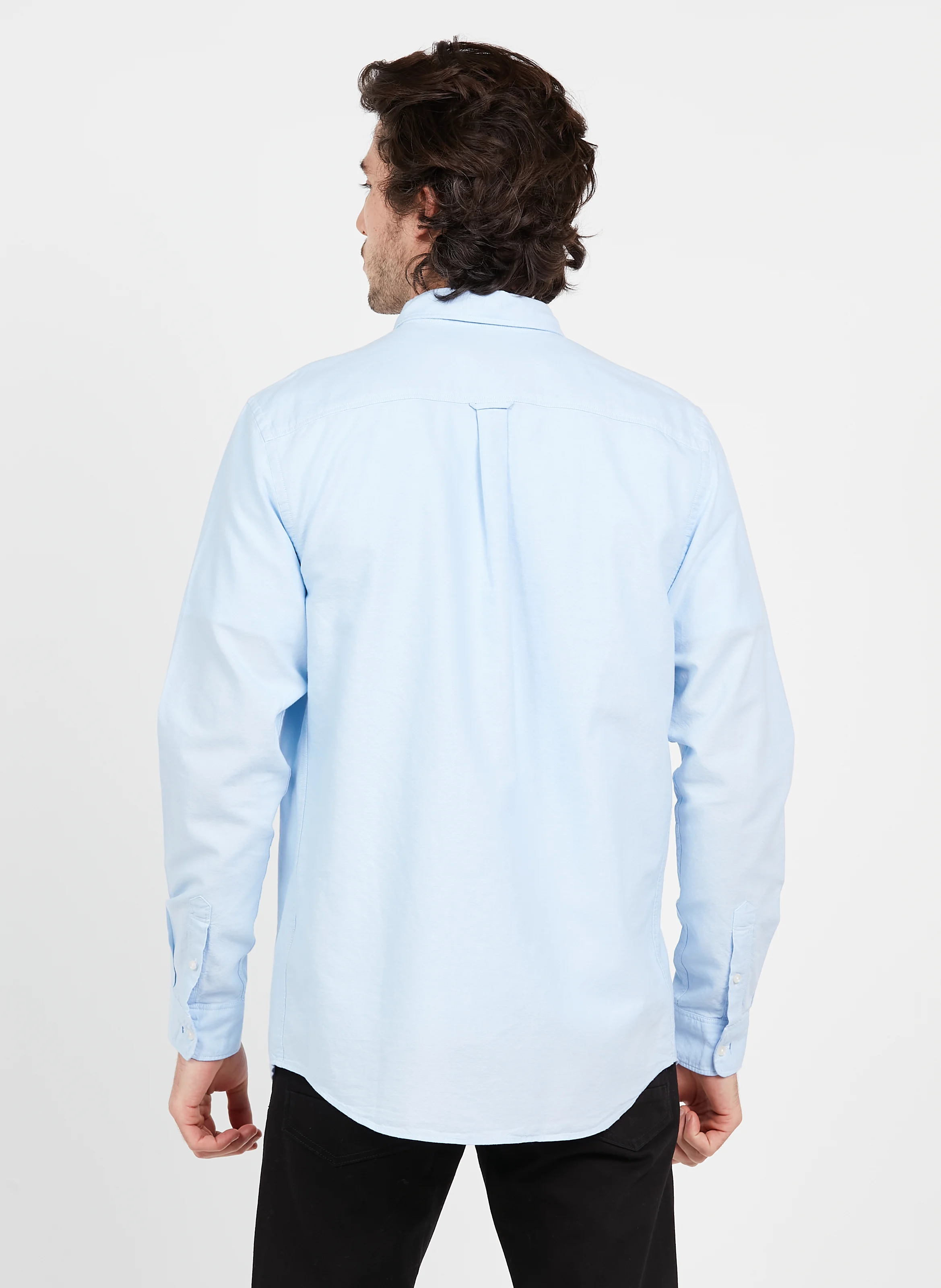 Chemise col américain regular-fit en coton bio | Bleu