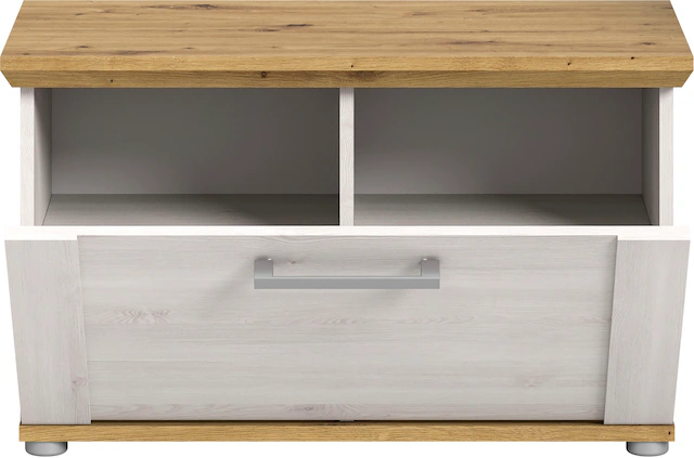 Home affaire Sitzbank »COSENZA, TOPSELLER!, Breite 80 cm, 1 Klappe, 2 Einlegeböden, 2-farbig« in Landhausoptik, Bank, Schuhbank, Garderobenbank, Dielenbank