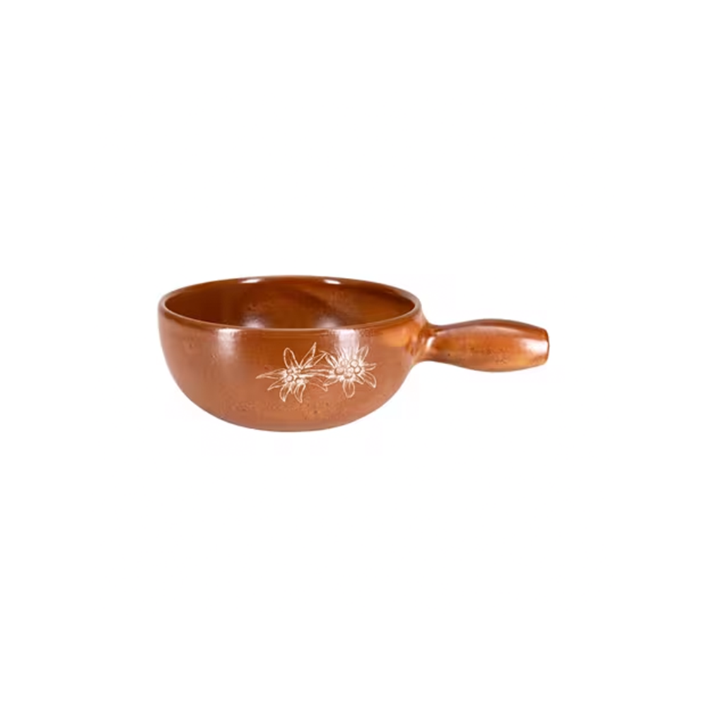 (9-tlg. Set) Ø22cm Terracotta Käsefondue Caquelon Starter Kit (404987) - Edelweiss-Duo