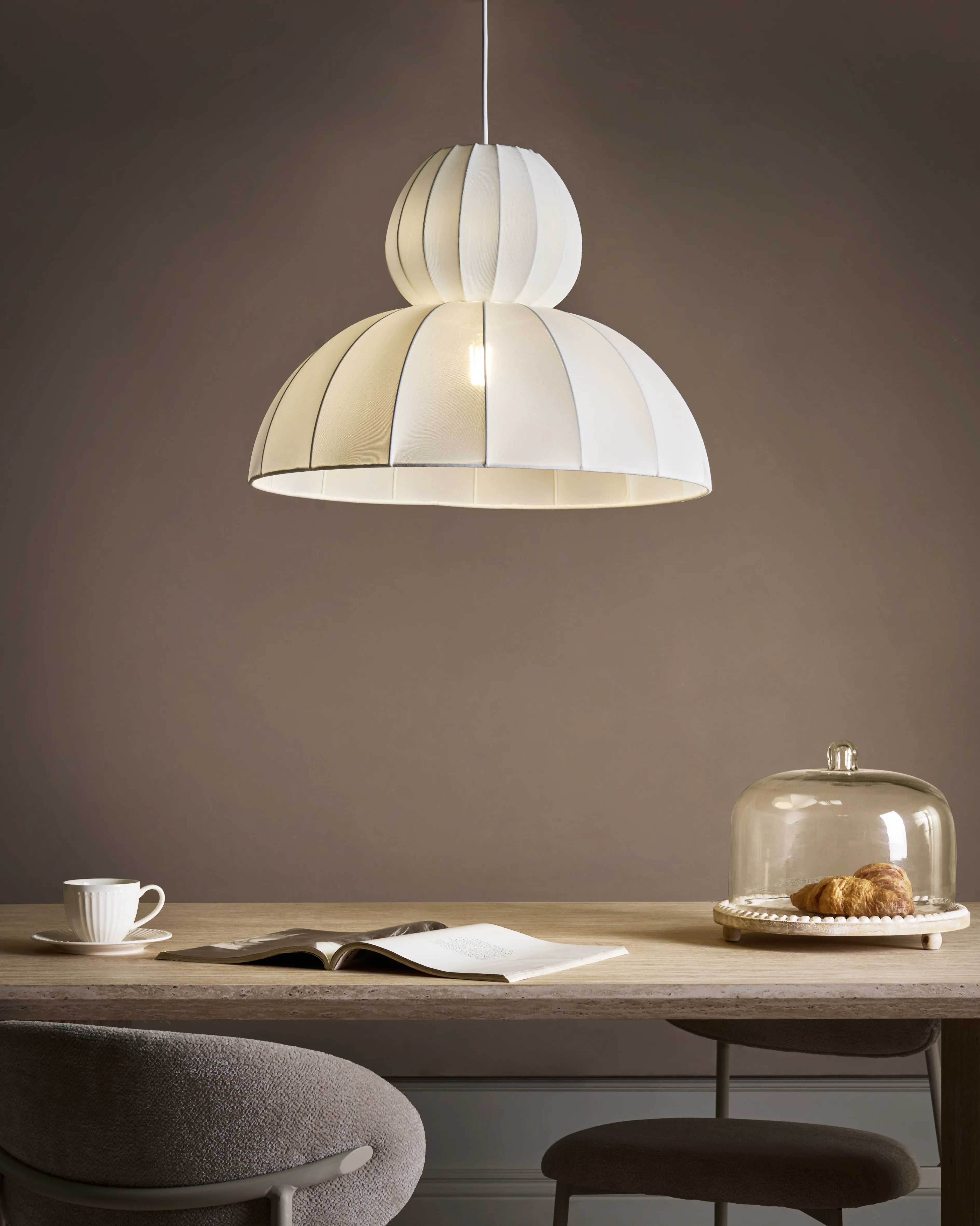 Hanglamp GOELETTE Kunstzijde Wit