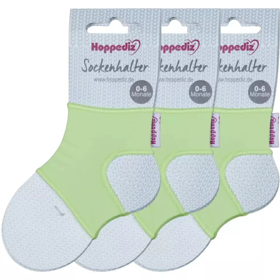 Hoppediz Babysocken Sockenhalter 3-er Set grün