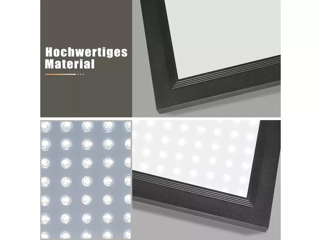 NETTLIFE Plafonnier LED 120 x 30 – Panneau de plafond à intensité variable, lampe longue lumière du jour, bureau plat avec télécommande, 40 W