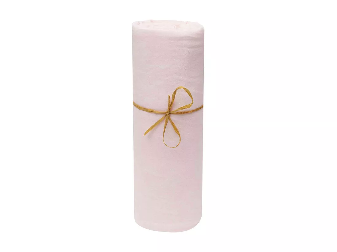 Lot de 3 draps housses bébé jersey bio rose poudré 70x140