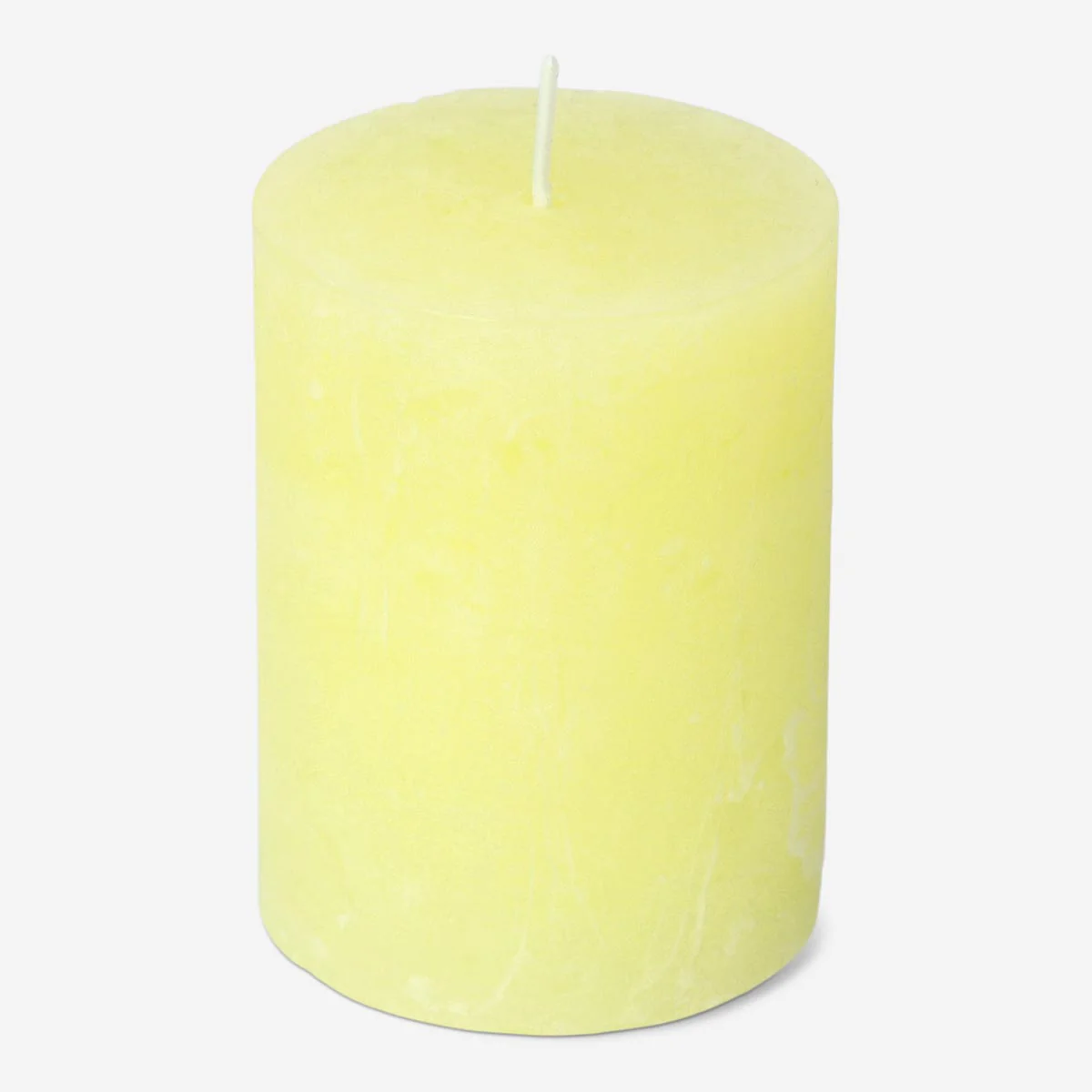 Gult rustikt bloklys - 8 cm